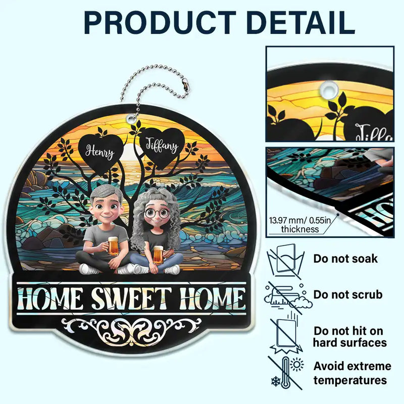 Parents, Family, Love, Happy - Home Sweet Home Family - Personalized Acrylic Car Hanger