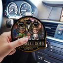 Parents, Family, Love, Happy, Gift For Father - Home Sweet Home Family - Personalized Custom Shaped Car Visor Clip