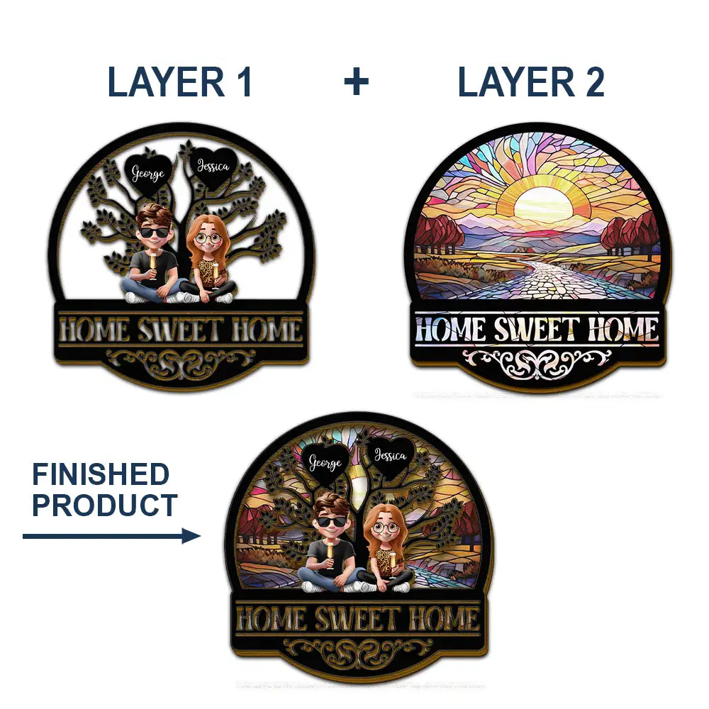 Parents, Family, Love, Happy, Gift For Father - Home Sweet Home Family - Personalized Custom Shaped Car Visor Clip