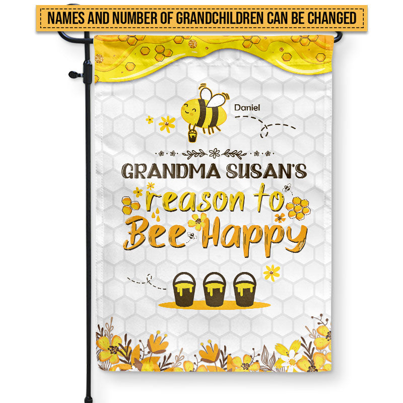 Honey Bee Grandma Reasons To Bee Happy Custom Flag