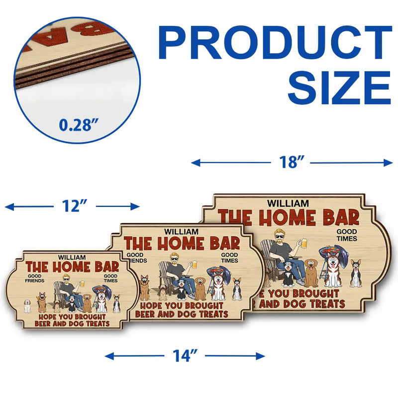 Happy, Dog Lovers, Grilling, Gift For Couples, Dog Couple, Couple's Hobby, Backyard - Hope You Brought Alcohol And Dog Treats Couples Funny Cartoon Dog - Personalized Custom Shaped Wood Sign