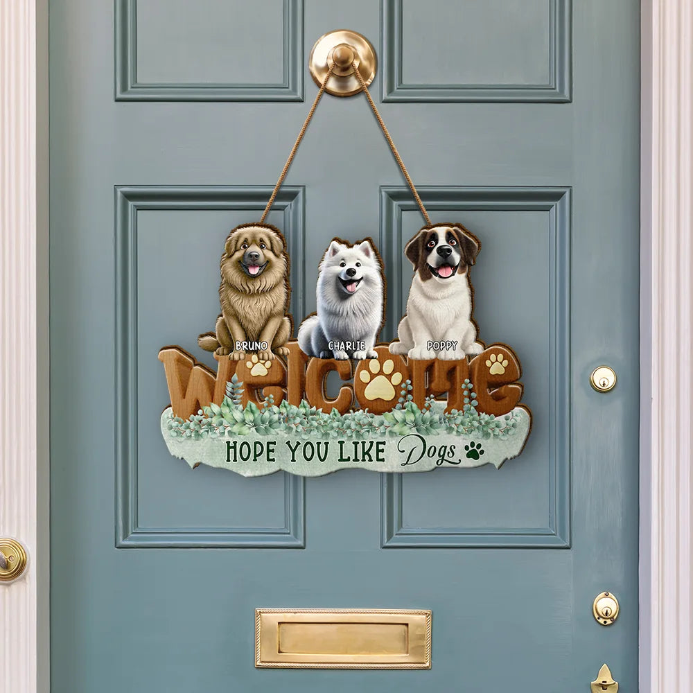 Dog Lovers, Funny - Hope You Like Dogs Sleeping 3D Dog - Personalized Custom Shaped Wood Sign