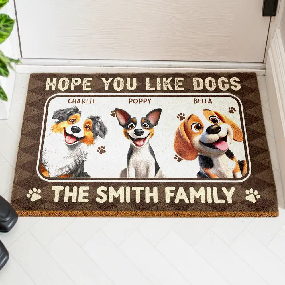 Pet Lovers,Pet Mom,Pet Dad,Dog Lovers,Dog Mom,Dog Dad,Cat Lovers,Cat Mom,Cat Dad,Family,Happy - Hope You You Like Pets 3D Effect - Personalized Coconut Doormat