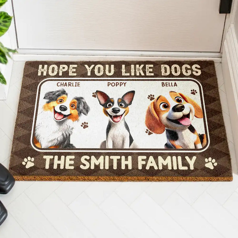 Pet Lovers,Pet Mom,Pet Dad,Dog Lovers,Dog Mom,Dog Dad,Cat Lovers,Cat Mom,Cat Dad,Family,Happy - Hope You You Like Pets 3D Effect - Personalized Coconut Doormat