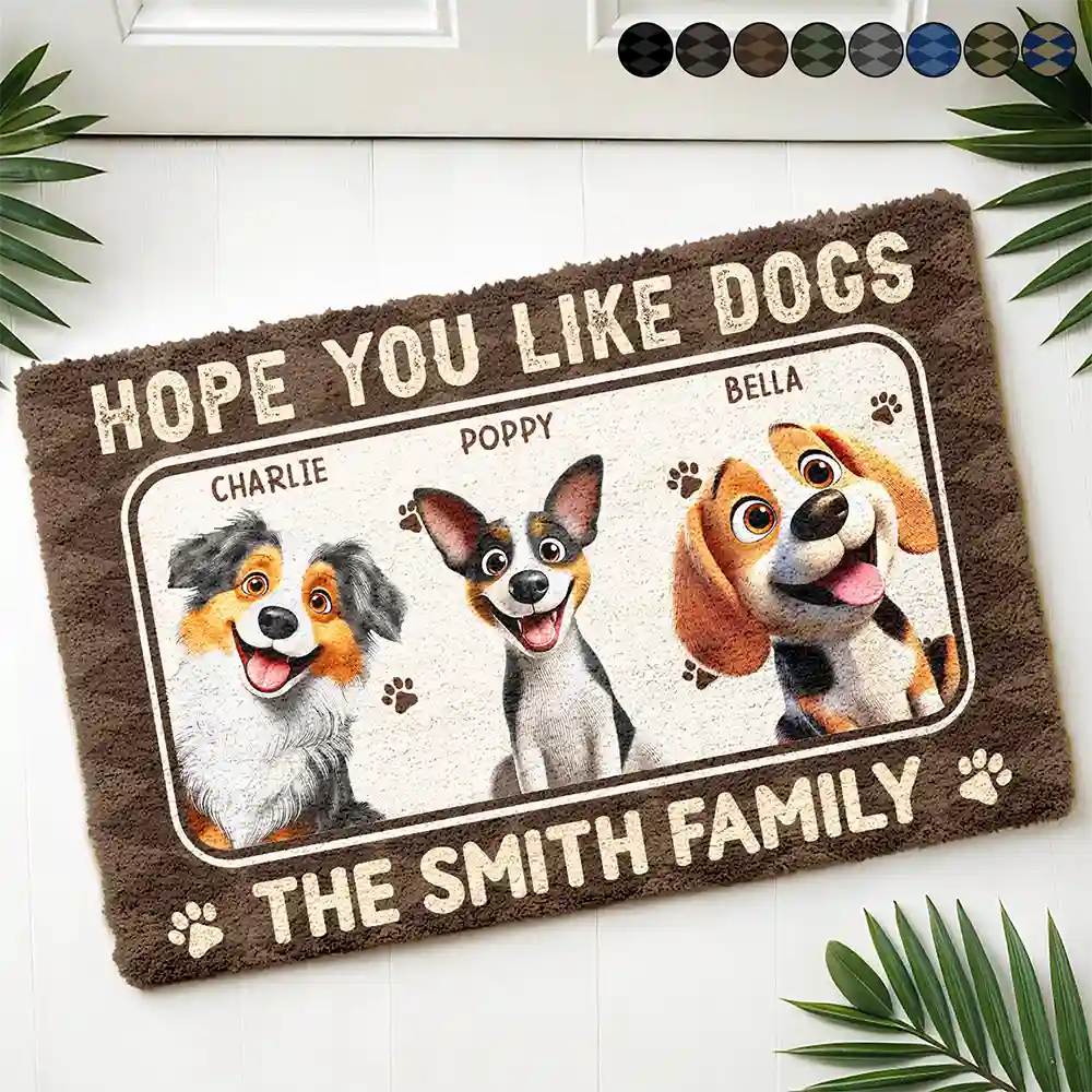 Pet Lovers,Pet Mom,Pet Dad,Dog Lovers,Dog Mom,Dog Dad,Cat Lovers,Cat Mom,Cat Dad,Family,Happy - Hope You You Like Pets 3D Effect - Personalized Coconut Doormat