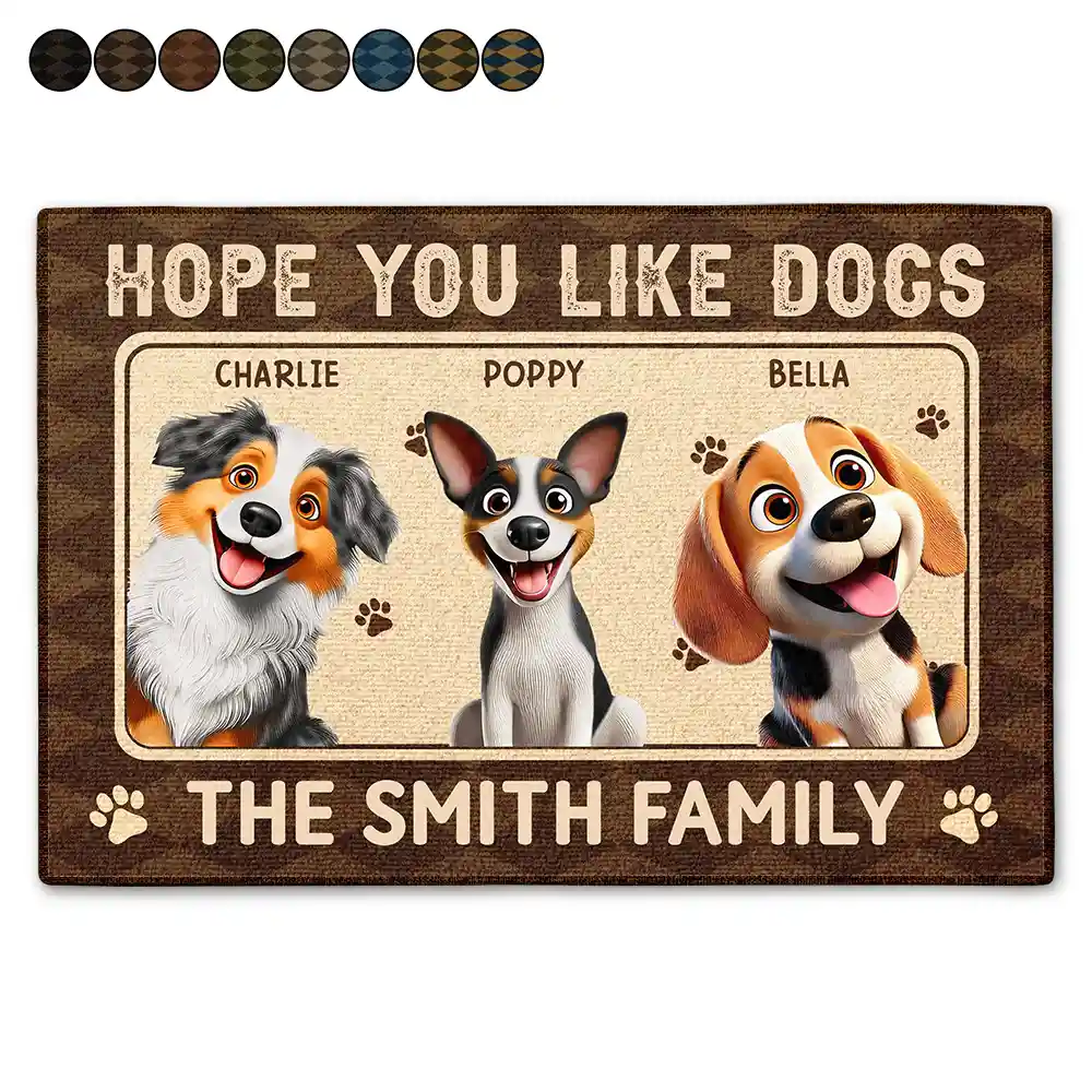 Pet Lovers,Pet Mom,Pet Dad,Dog Lovers,Dog Mom,Dog Dad,Cat Lovers,Cat Mom,Cat Dad,Family,Happy - Hope You You Like Pets 3D Effect - Personalized Doormat