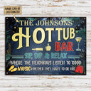 Hot Tub Bar Good Music, Outdoor Hot Tub Decor, Custom Classic Metal Signs