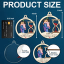 Gift For Couples,Gift For Husband,Gift For Wife,Gift For Boyfriend,Gift For Girlfriend,Love,Christmas - Hourglass Every Second Every Minute - Personalized 2-Layered Mix Ornament