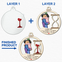 Gift For Couples,Gift For Husband,Gift For Wife,Gift For Boyfriend,Gift For Girlfriend,Love,Christmas - Hourglass Every Second Every Minute - Personalized 2-Layered Mix Ornament