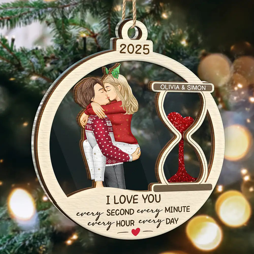 Hourglass Every Second Every Minute - Personalized 2-Layered Mix Ornament