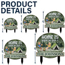 Camping, Campsite, Gift For Couples - Husband And Wife Camping Partners For Life - Personalized Metal Garden Stake