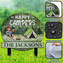 Camping, Campsite, Gift For Couples - Husband And Wife Camping Partners For Life - Personalized Metal Garden Stake