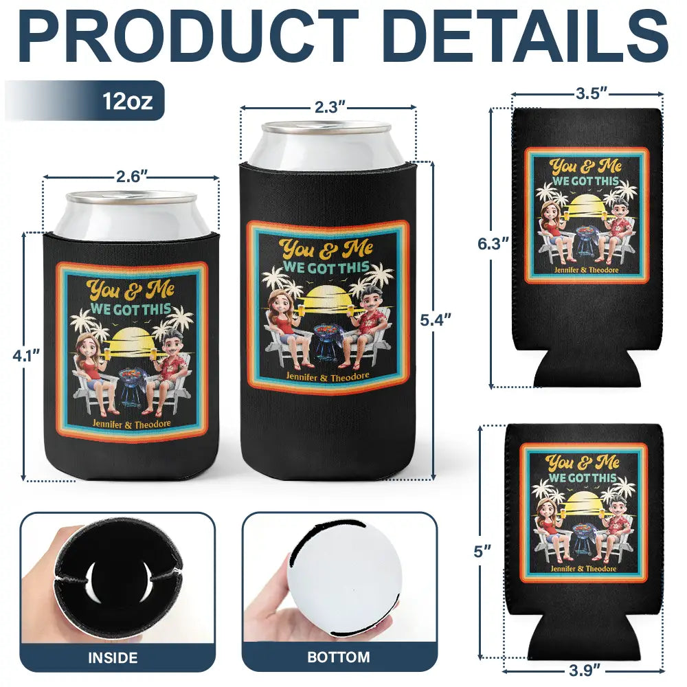 Gift For Husband, Gift For Wife, Married, Parents, Gift For Couples, Happy - Husband And Wife Drinking Buddies For Life - Personalized Can Cooler Sleeve