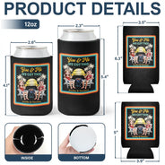 Gift For Husband, Gift For Wife, Married, Parents, Gift For Couples, Happy - Husband And Wife Drinking Buddies For Life - Personalized Can Cooler Sleeve