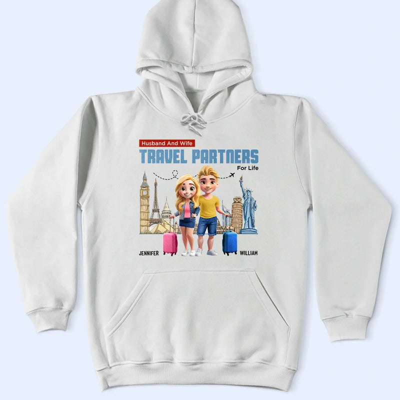 Travel, Gift For Couples, Gift For Husband, Gift For Wife, Gift For Boyfriend, Happy - Husband And Wife Travel Couple For Life - Personalized T Shirt