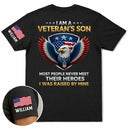 Veteran,Gift For Son,Gift For Men,America 250th,Independence Day,Gift For Yourself,Happy,Proud - I Am A Veteran’s Son Daughter - Personalized T Shirt