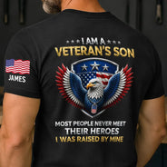 Veteran,Gift For Son,Gift For Men,America 250th,Independence Day,Gift For Yourself,Happy,Proud - I Am A Veteran’s Son Daughter - Personalized T Shirt
