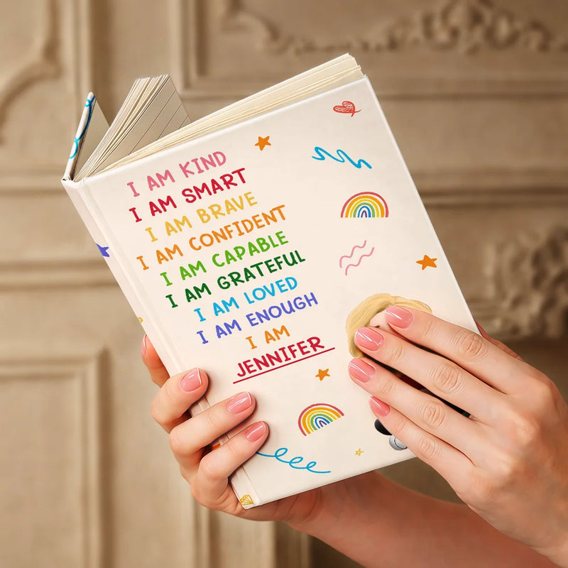 Gift For Yourself, Gift For Women, Gift For Men, Happy, Gift For Daughter, Gift For Bestie - I Am Affirmations - Personalized Hardcover Journal