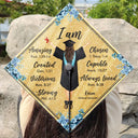 Graduation,Gift For Yourself,Gift For Daughter,Gift For Sisters,Gift For Bestie,Happy - I Am Amazing Capable Strong - Personalized Graduation Cap Topper