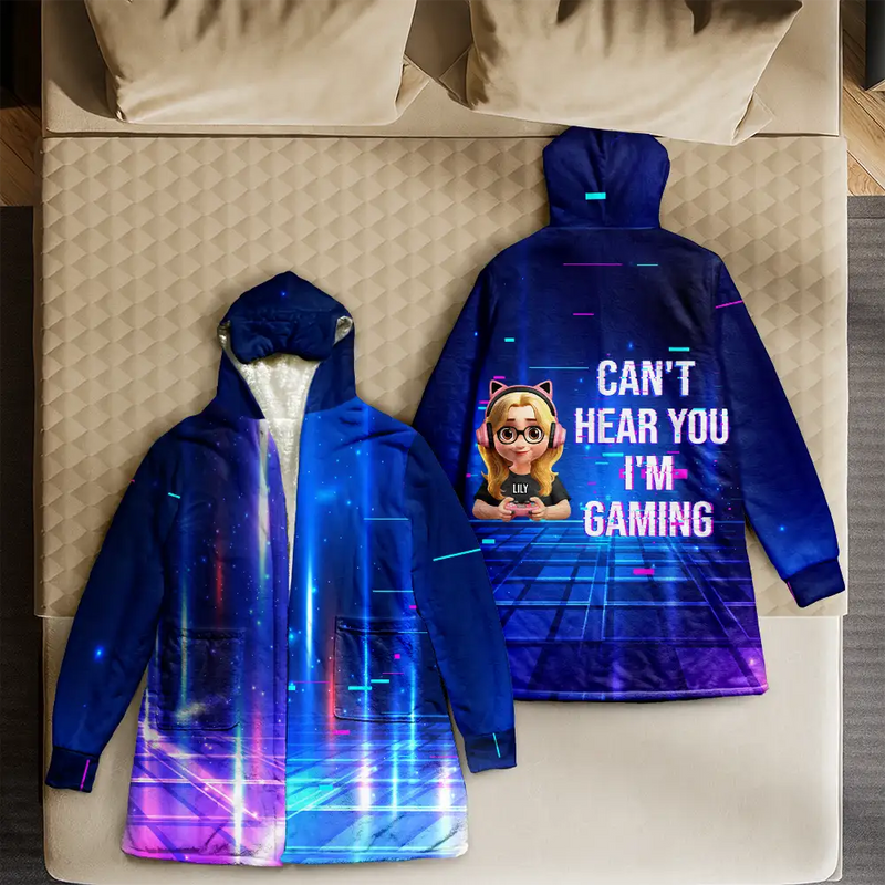 Gift For Yourself,Gift For Men,Gift For Women,Funny - I Am Gaming Do Not Disturb 3D Effect Gamer - Personalized Hooded Robe