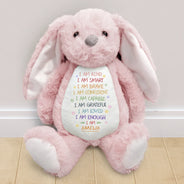 Gift For Grandkids,Grandma,Grandkids,Grandpa,Gift For Son,Gift For Daughter,Gift For Kids - I Am Kind I Am Smart - Personalized Soft Toy Bunny
