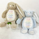 Gift For Kids,Happy - I Am Kind I Am Smart - Personalised Soft Toy Bunny