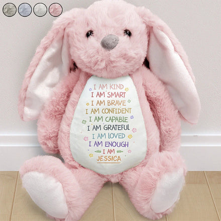 I Am Kind I Am Smart - Personalized Soft Toy Bunny