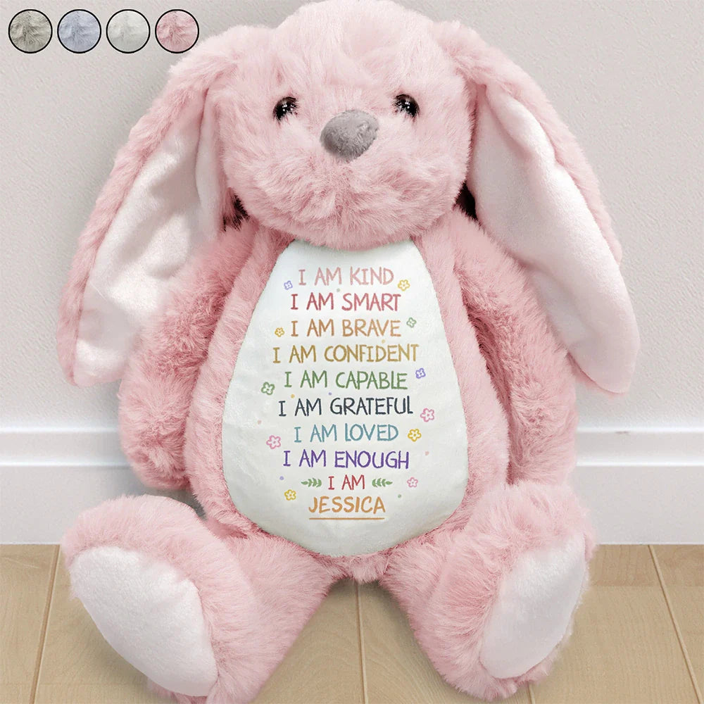 I Am Kind I Am Smart - Personalised Soft Toy Bunny