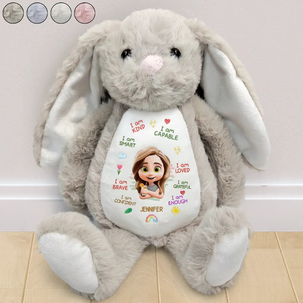 Grandpa - Grandkids, Grandma - Grandkids, Gift For Grandkids, Happy - I Am Kind I Am Smart Kids Baby - Personalized Soft Toy Bunny
