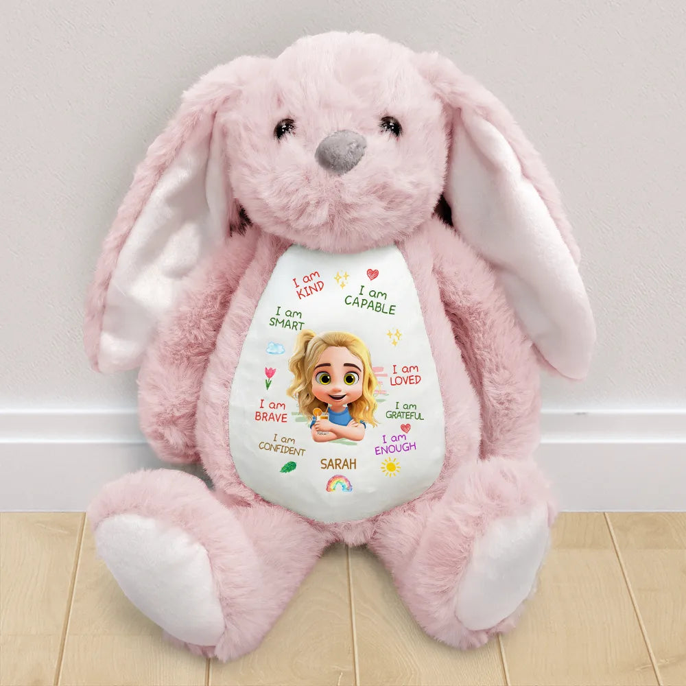 Grandpa - Grandkids, Grandma - Grandkids, Gift For Grandkids, Happy - I Am Kind I Am Smart Kids Baby - Personalized Soft Toy Bunny