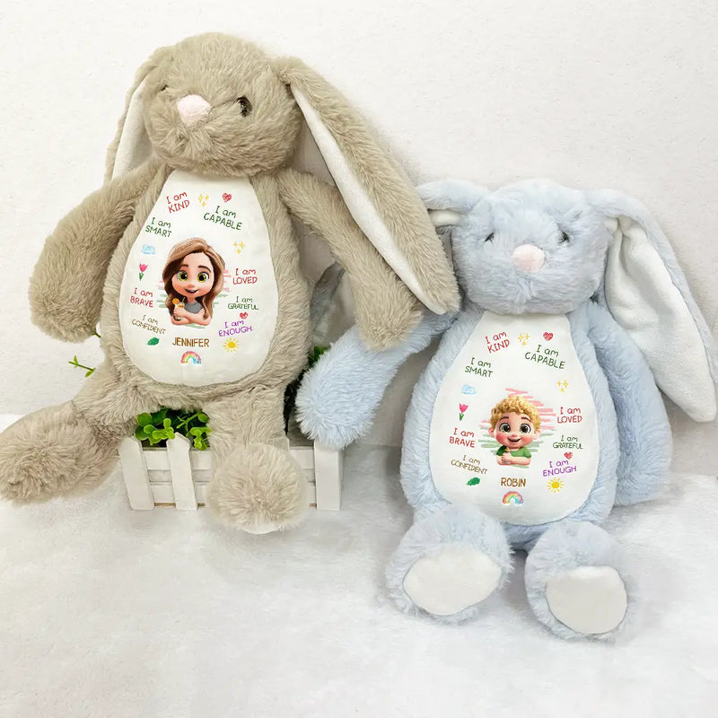 Grandpa - Grandkids, Grandma - Grandkids, Gift For Grandkids, Happy - I Am Kind I Am Smart Kids Baby - Personalized Soft Toy Bunny