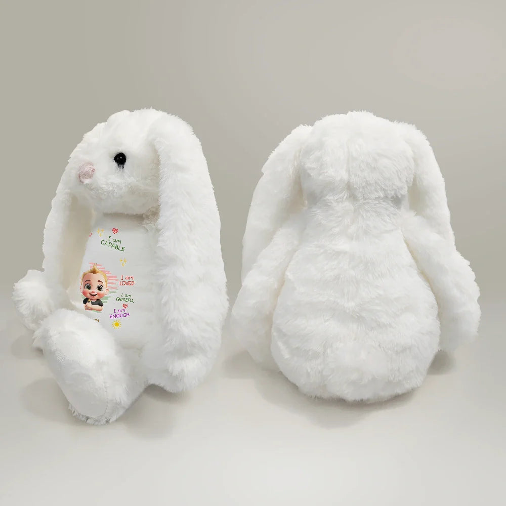 Grandpa - Grandkids, Grandma - Grandkids, Gift For Grandkids, Happy - I Am Kind I Am Smart Kids Baby - Personalized Soft Toy Bunny