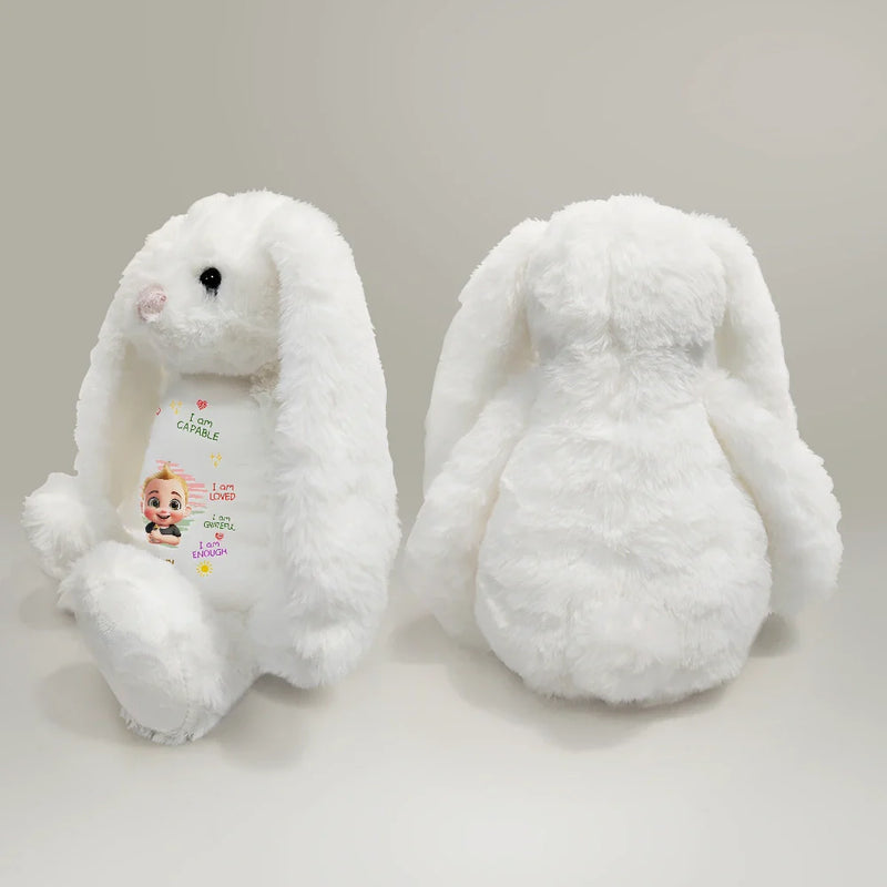 Grandpa - Grandkids, Grandma - Grandkids, Gift For Grandkids, Happy - I Am Kind I Am Smart Kids Baby - Personalized Soft Toy Bunny