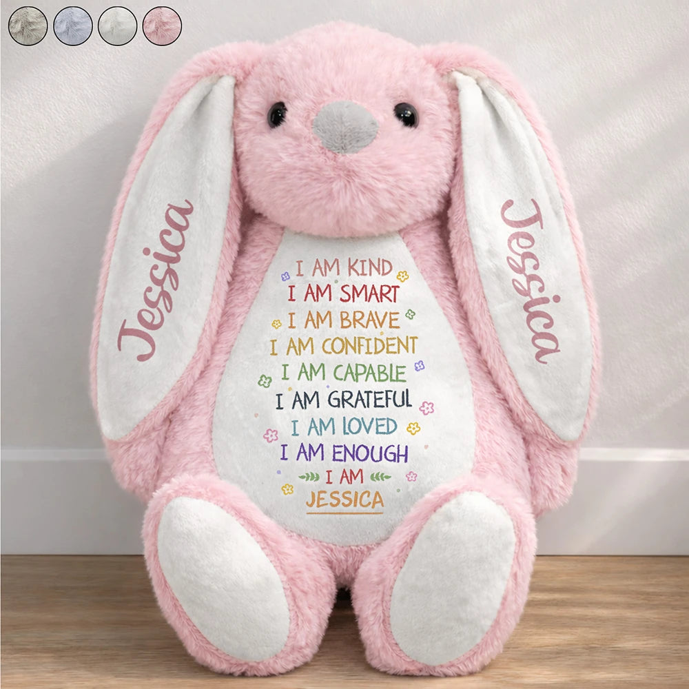 Easter,Happy,Gift For Kids,Parents,Gift For Grandkids,Gift For Daughter,Gift For Son - I Am Kind I Am Smart Rabbit With Name - Personalized Soft Toy Bunny