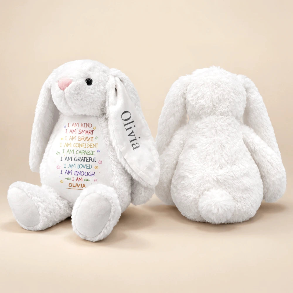 Easter,Happy,Gift For Kids,Parents,Gift For Grandkids,Gift For Daughter,Gift For Son - I Am Kind I Am Smart Rabbit With Name - Personalized Soft Toy Bunny