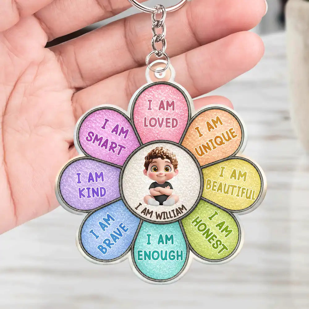 Adorable, Back To School, Gift For Kids, Vector - I Am Smart Kind Brave Butterfly - Personalized Acrylic Keychain