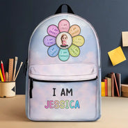 Adorable, Back To School, Gift For Kids, Vector - I Am Smart Kind Brave Butterfly - Personalized Canvas Backpack