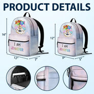 Adorable, Back To School, Gift For Kids, Vector - I Am Smart Kind Brave Butterfly - Personalized Canvas Backpack