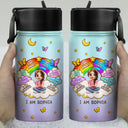 Back To School, Gift For Kids, Adorable, Vector - I Am Smart Kind Brave Butterfly - Personalized Kids Water Bottle