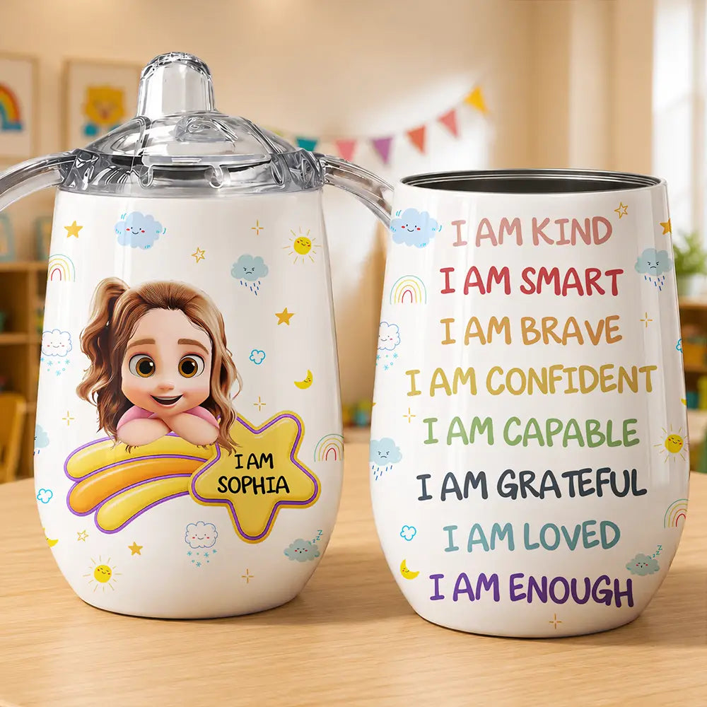 I Am Smart Kind Brave Butterfly - Personalized Sippy Cup