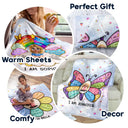 Gift For Kids, Adorable, Vector - I Am Smart Kind Brave Butterfly Flower Rainbow - Personalized Fleece Blanket, Sherpa Blanket