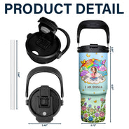 Adorable, Back To School, Gift For Kids, Vector - I Am Smart Kind Brave Butterfly Flower Rainbow - Personalized 30oz Tumbler With Handle
