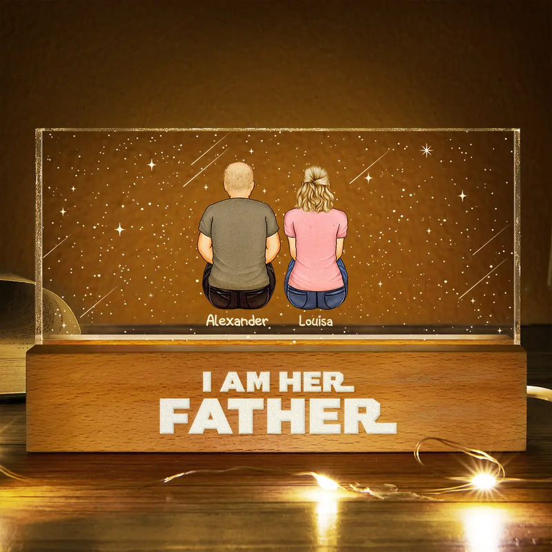 Gift For Father,Dad,Children - I Am Their Father - Personalized Rectangle LED Light