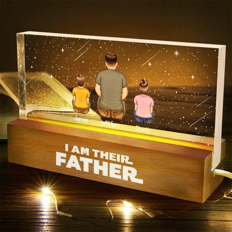 Gift For Father,Dad,Children - I Am Their Father - Personalized Rectangle LED Light