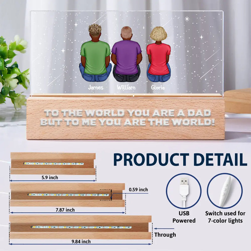 Gift For Father,Dad,Children - I Am Their Father - Personalized Rectangle LED Light