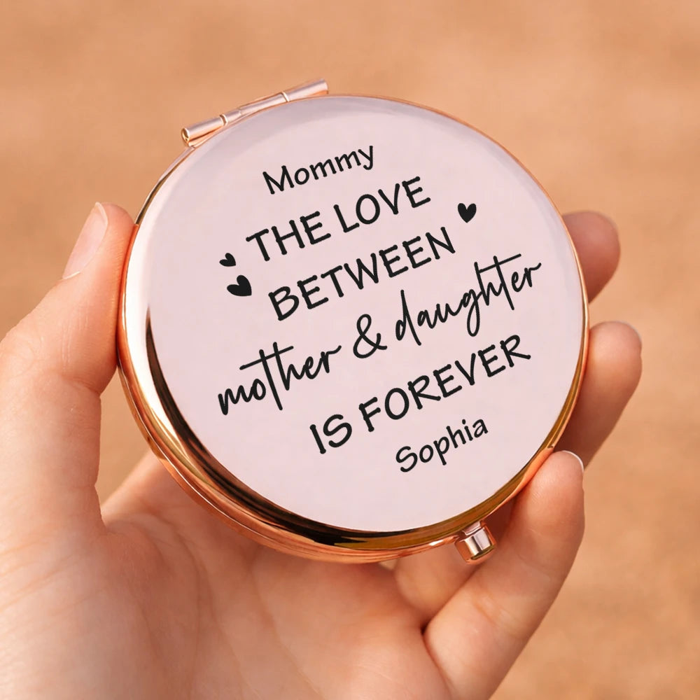 Mom - Daughters (Adult),Mom - Daughters (Young),Gift For Mother,Love - I Am Who I Am Today As A Reflection Of You - Personalized Compact Mirror