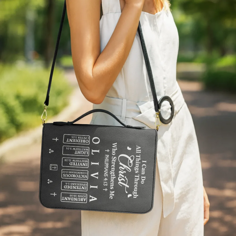 Christian,Gift For Women,Gift For Wife,Gift For Yourself,Gift For Girlfriend,Gift For Aunt,Gift For Mother,Gift For Daughter,Gift For Sisters,Gift For Bestie - I Can Do All Things Through Christ Who Strengthens Me - Personalized Bible Cover - Personalized Bible Cover