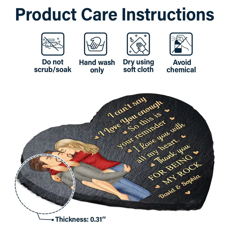 Gift For Couples,Gift For Husband,Gift For Boyfriend,Happy - I Can't Say I Love You Enough So This Is Your Reminder - Personalized Heart Memorial Garden Stone