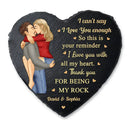 Gift For Couples,Gift For Husband,Gift For Boyfriend,Happy - I Can't Say I Love You Enough So This Is Your Reminder - Personalized Heart Memorial Garden Stone