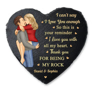 Gift For Couples,Gift For Husband,Gift For Boyfriend,Happy - I Can't Say I Love You Enough So This Is Your Reminder - Personalized Heart Memorial Garden Stone